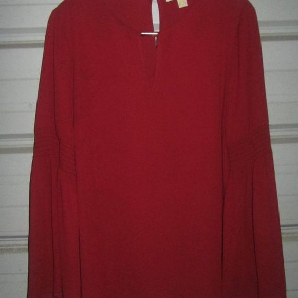 Size Large Red Michael Kors Pretty Red Blouse shirt top womens - Picture 1 of 5